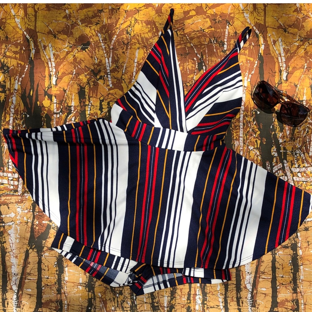 EUC 1970s striped Play suit